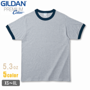 【男女共用】米国老舗GILDANのリンガーTシャツ